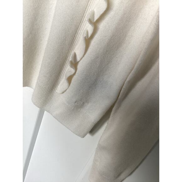 Vineyard Vines Girls Ruffle Crew Neck Sweater Marshmallow White Size Large - Picture 4 of 11